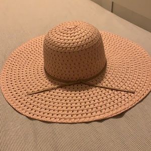 Pink Wide Brim Beach Hat